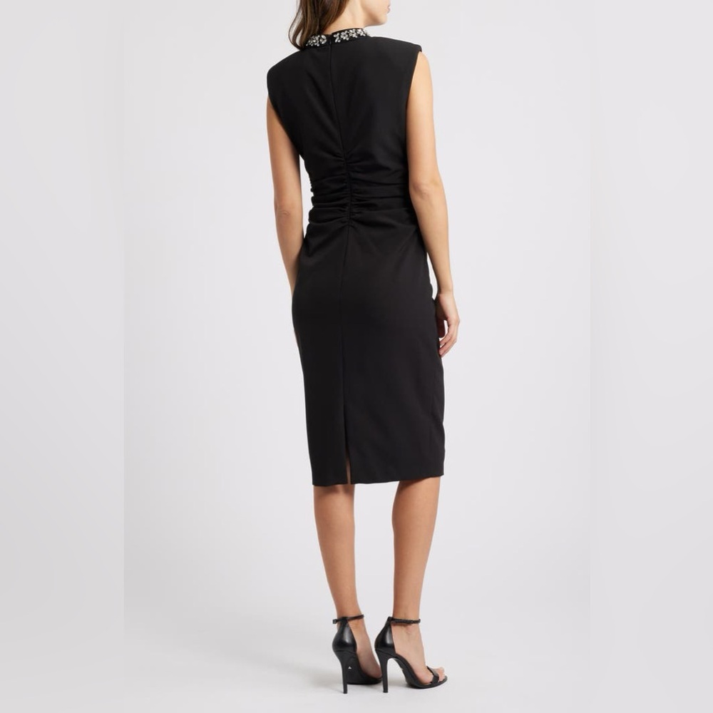 Eliza J - Embellished Mock Neck Sheath Dress - Size 10 - Picture 5 of 9